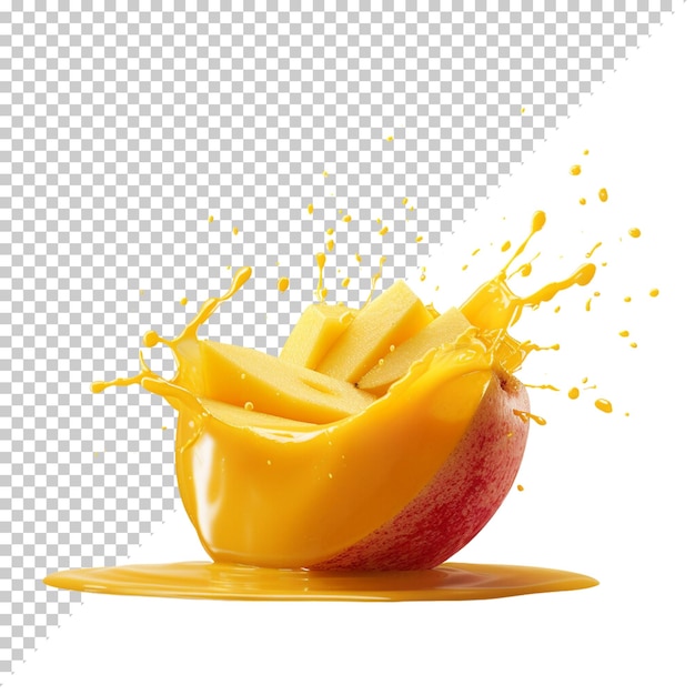 Mango isolated mango slice on transparent background