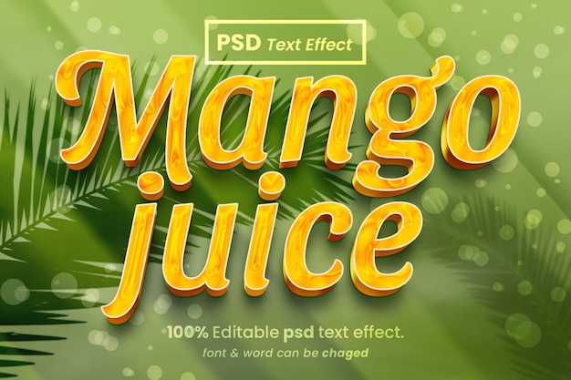 Mango Juice 3D Editable Text Effect