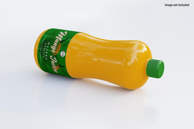 Mango juice bottle mockup