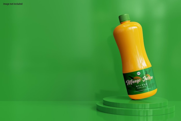 Mango juice bottle mockup