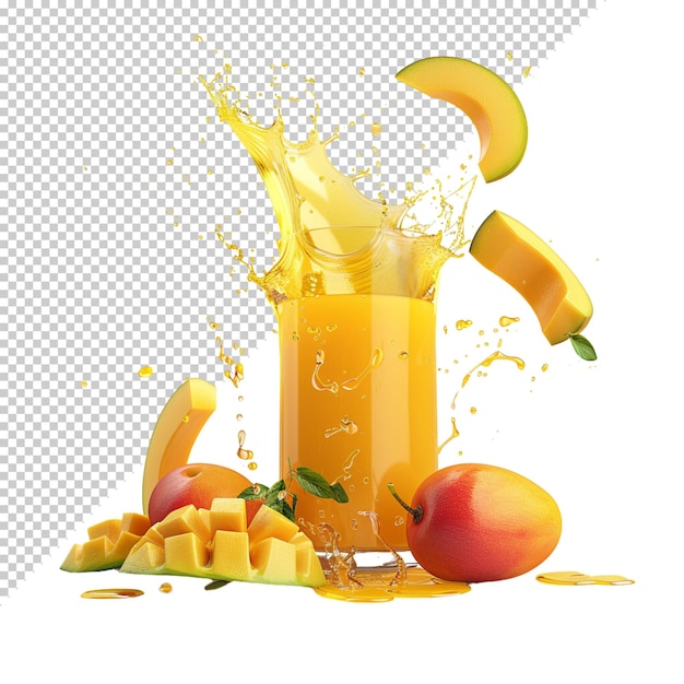 Mango Juice isolated on transparent background