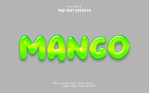 Mango liquid green text effect