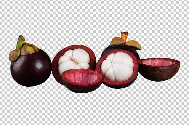 PSD mangosteen fresh fruit cut