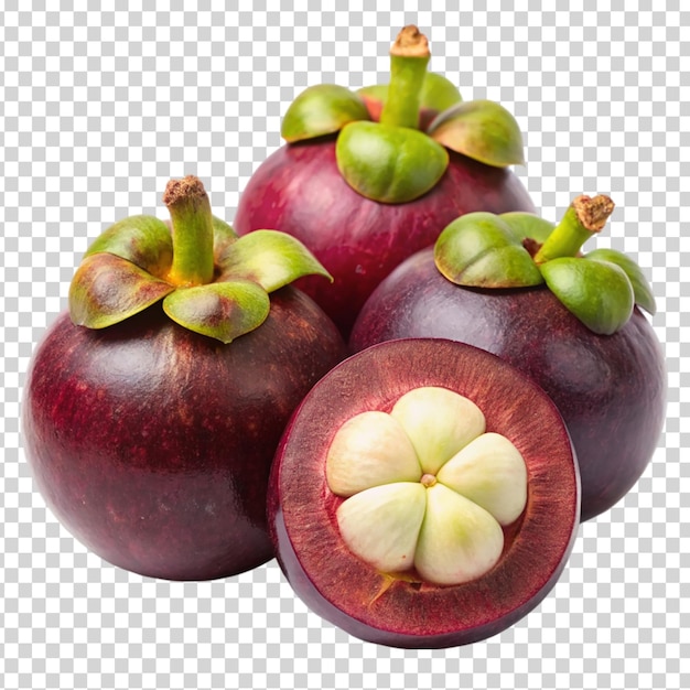 Mangosteen fruit on a transparent background