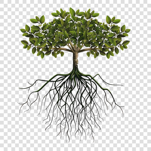 Mangrove roots transparent background vector element