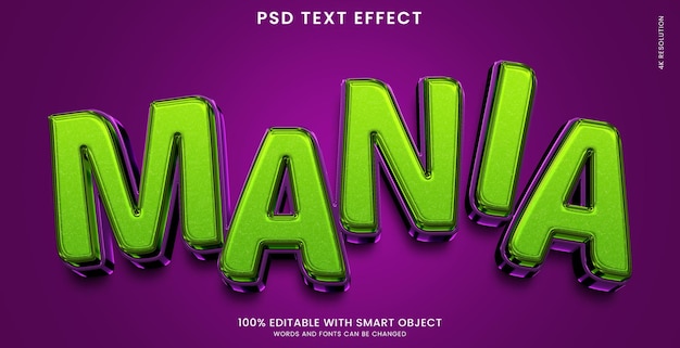 Mania 3d style text effect