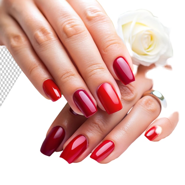 PSD manicure on transparent background