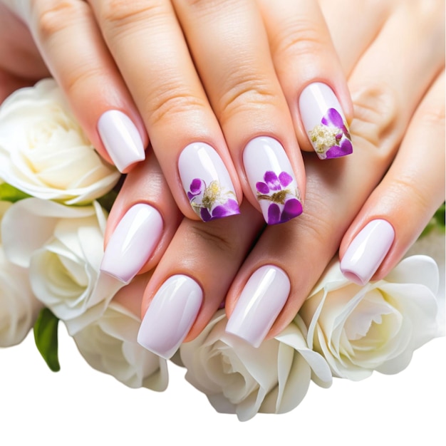 PSD manicure on transparent background