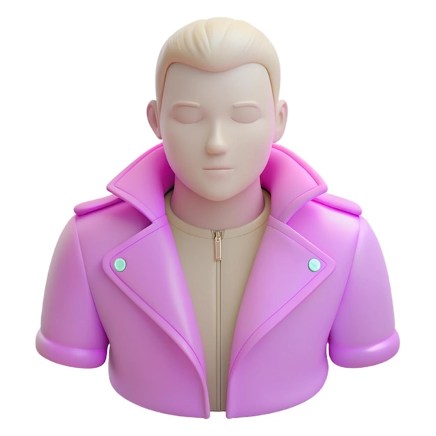 a mannequin wearing a purple jacket with a pink jacket on it