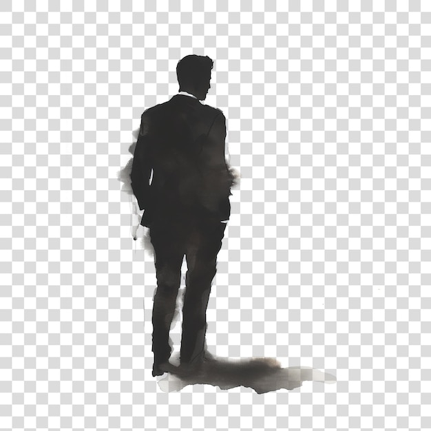 PSD behind the mans back isolated on transparent background png