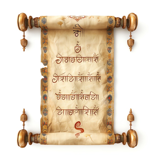 Mantra Scrolls indian illustration realistic