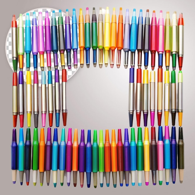 Many pencils 39s frame with copy space on transparent background