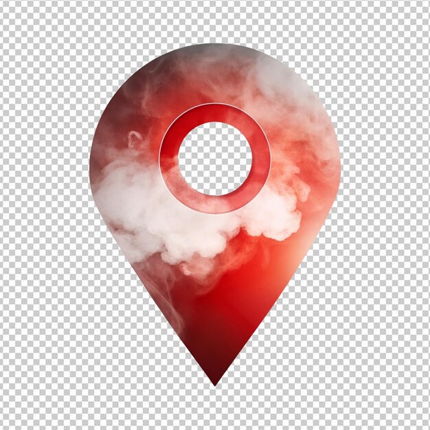 PSD map pin icon smoke with transparent background