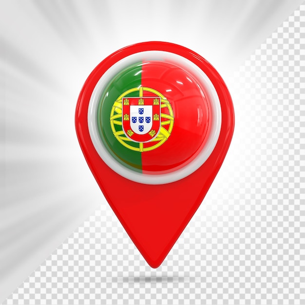 PSD map pin with the flag of portugal