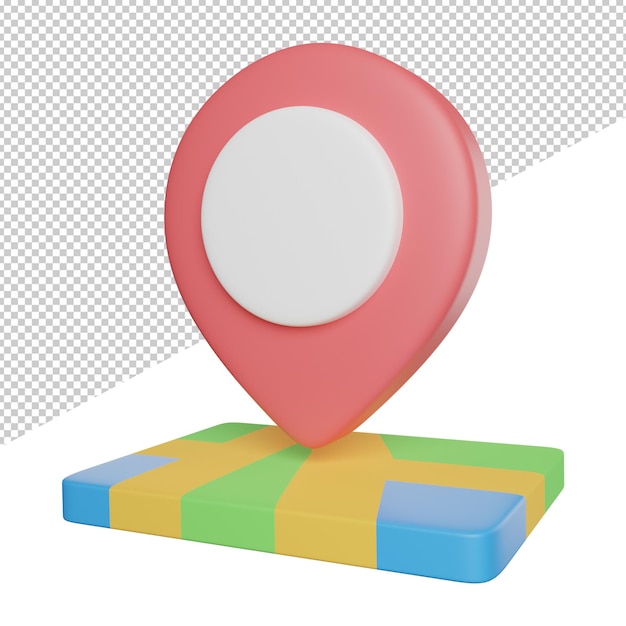 Maps Location Guidance side view 3d rendering icon illustration on transparent background