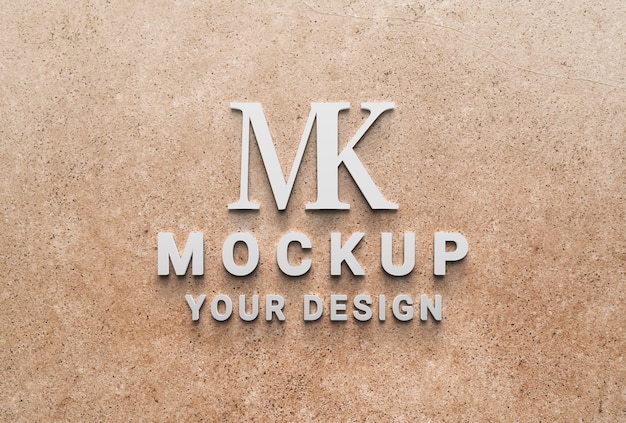 Marble logo design mockup with lights