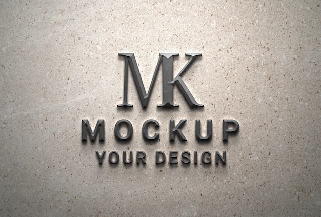 Marble logo design mockup with lights