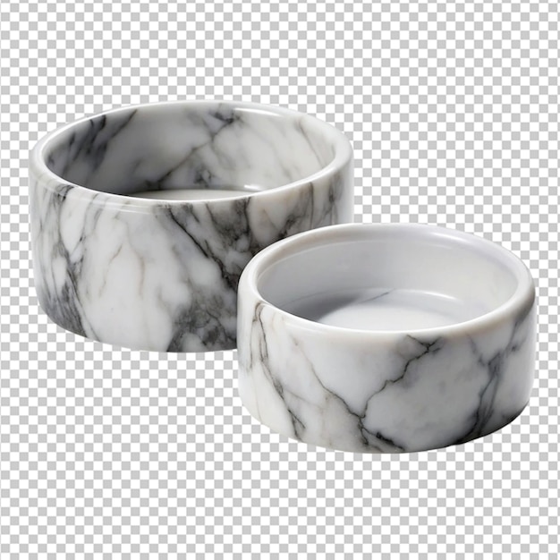 marble pet bowls on transparent background