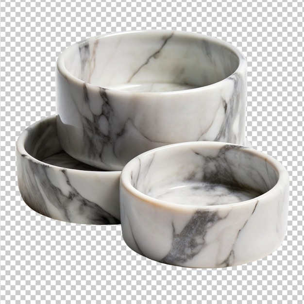 marble pet bowls on transparent background