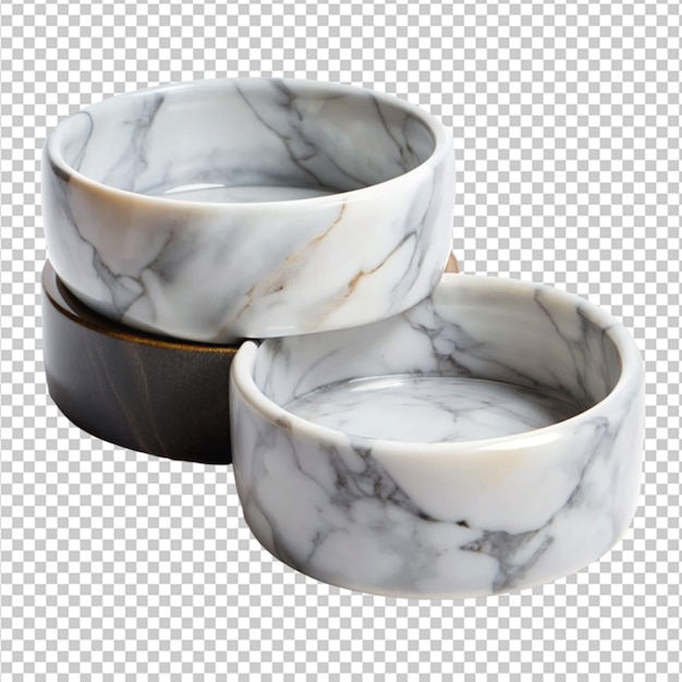 marble pet bowls on transparent background