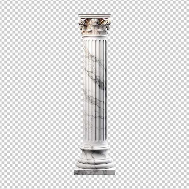 PSD marble pillar column classic greek isolated on transparent background