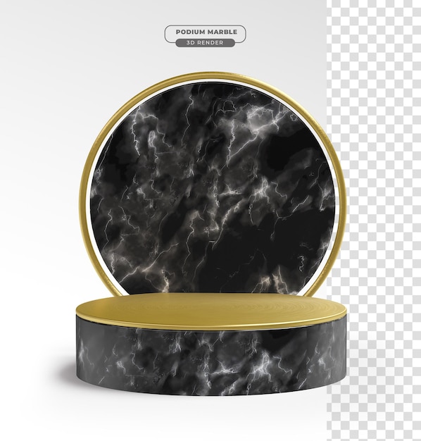 Marble podium 3d realistic render with transparent background