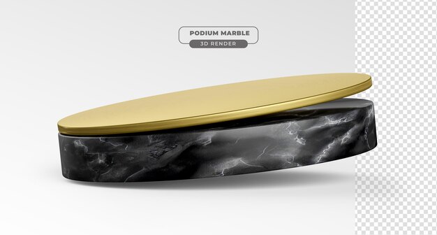 PSD marble podium 3d realistic render with transparent background