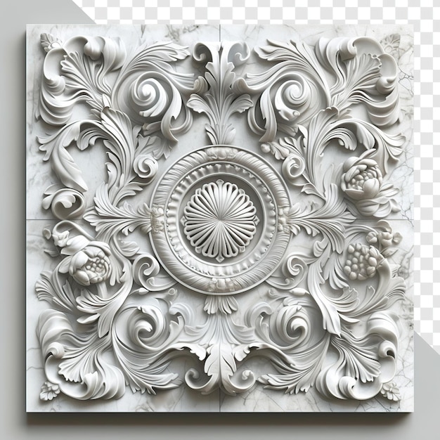 Marble Relief Illustration on Light Grey Background