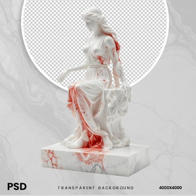 PSD marble sculpture transparent background