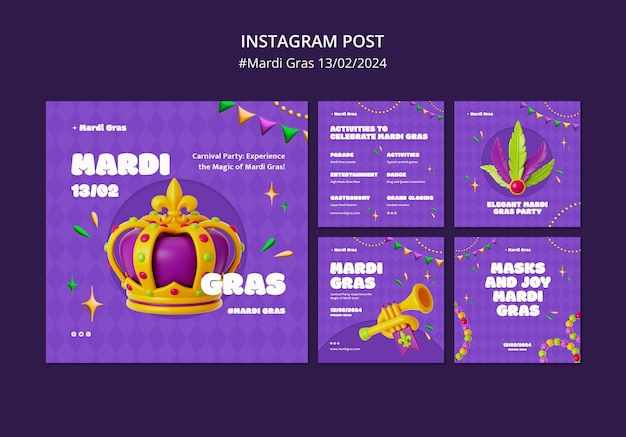 PSD mardi gras celebration  instagram posts