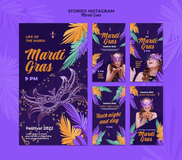 Mardi gras festival instagram stories