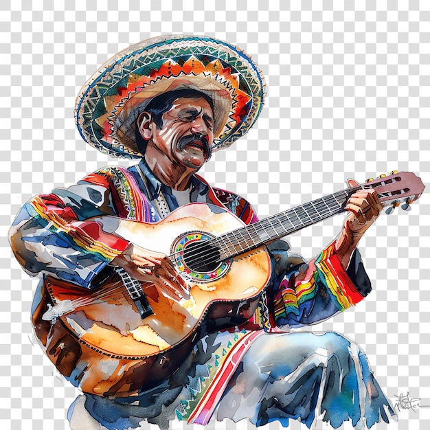 Mariachi musician mexican illustration