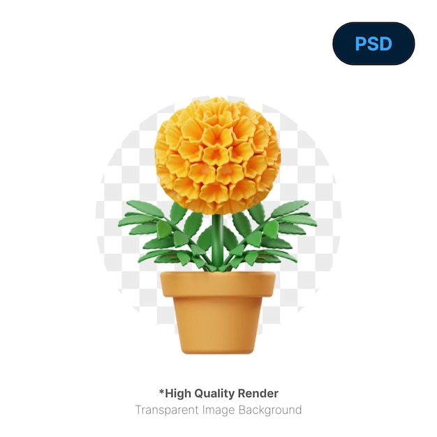 Marigold 3D Icon Premium Psd