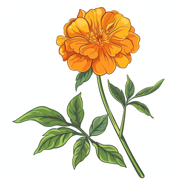 PSD marigold flower indian illustration