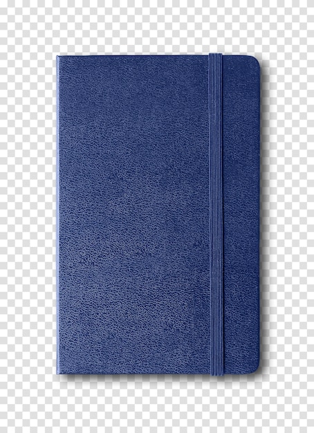 Marine blue closed notebook isolated on white