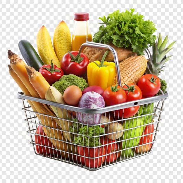 PSD market basket isolated on transparent background