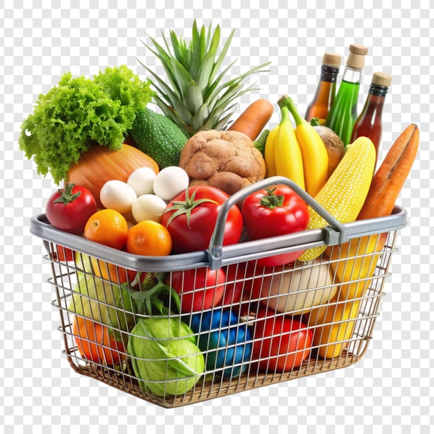 PSD market basket isolated on transparent background