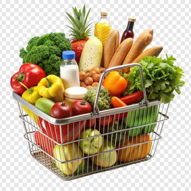 PSD market basket isolated on transparent background