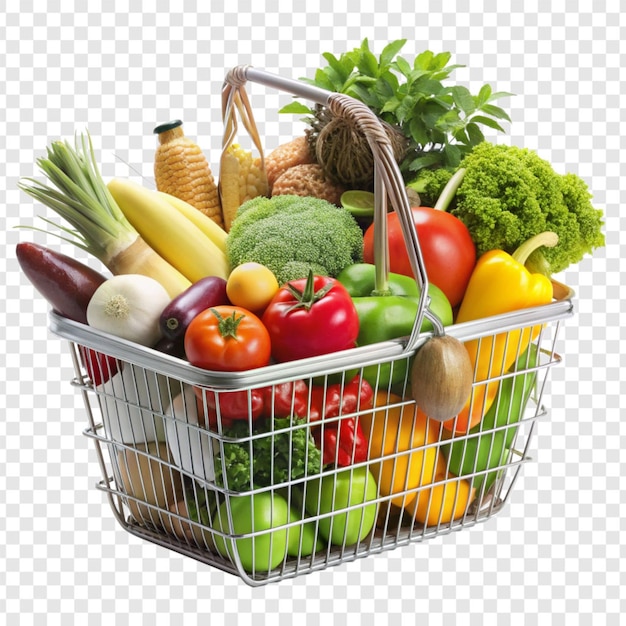 PSD market basket isolated on transparent background