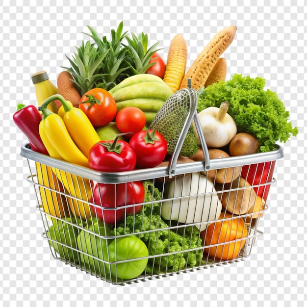 PSD market basket isolated on transparent background