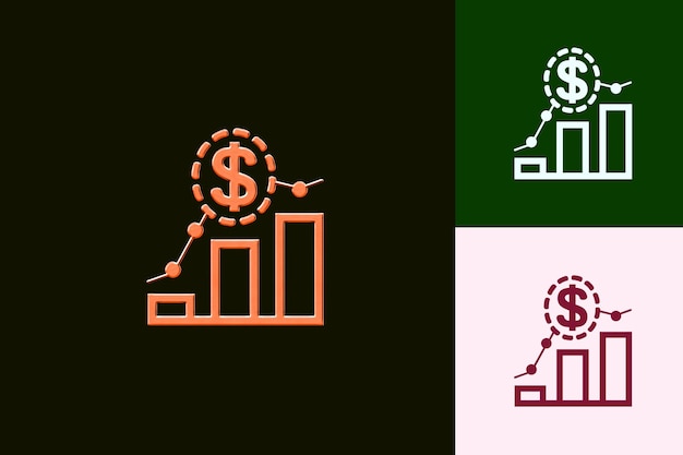 PSD market cap icon with a dollar sign or cap outline and financ abstract minimalist icon designs