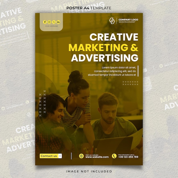 PSD marketing and advertising agency poster a4 or banner template