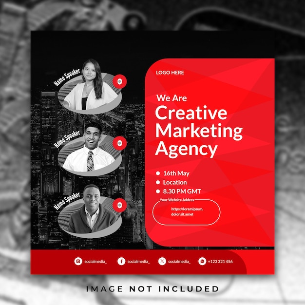 Marketing Agency Instagram Post and Social Media Banner Template