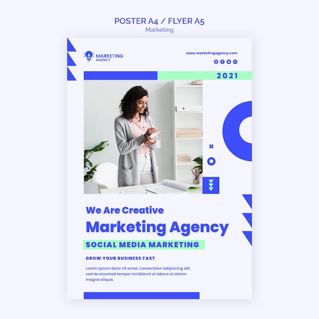 Marketing agency poster template