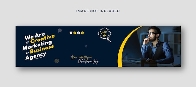 Marketing agency social media LinkedIn banner template design