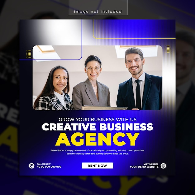 PSD marketing agency social media post template design