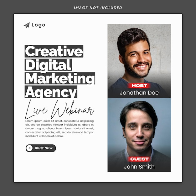 PSD marketing agency webinar instagram post template psd