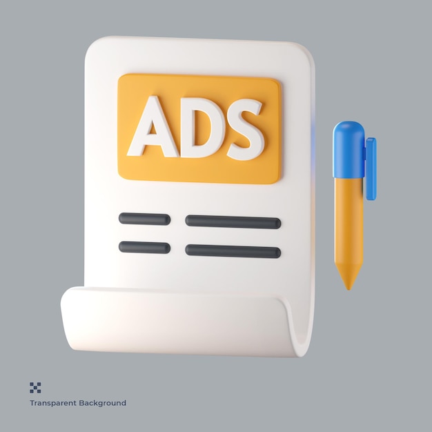 Marketing copywriting 3d icon illustration