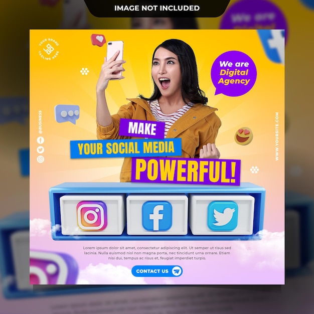 Marketing instagram social media post template