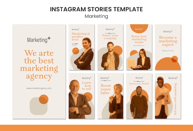 PSD marketing instagram stories template with photo